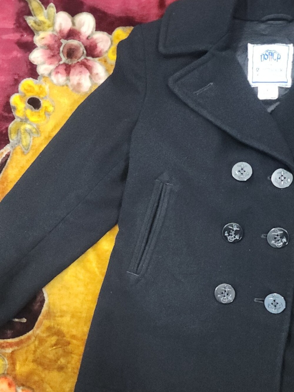 Quarter Deck Collection Women's Black Double-Breasted Pea Coat - Picture 4 of 11